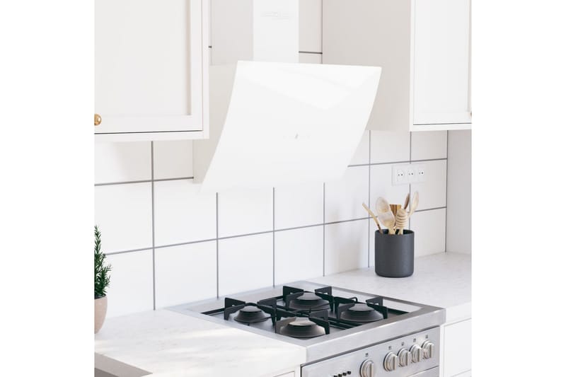 Vegghengt kjøkkenvifte 60 cm stål og herdet glass hvit - Hvit - Husholdning - Hvitevarer - Kjøkkenvifte & kjøkkenventilator - Veggmontert ventilator