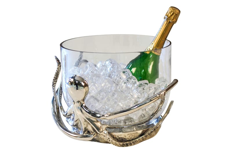 Polpo Champagnekjøler Sølv/Klartglass - AG Home & Light - Husholdning - Matlaging & Baking - Kjøkkenutstyr - Skåler & bakeskåler