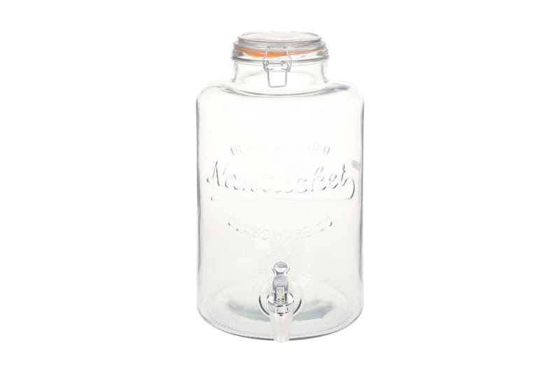 Vanndispenser XXL med kran gjennomsiktig 8 L glass - Gjennomsiktig - Sport & fritid - Til dyrene - Fugl - Fuglebur & voliere