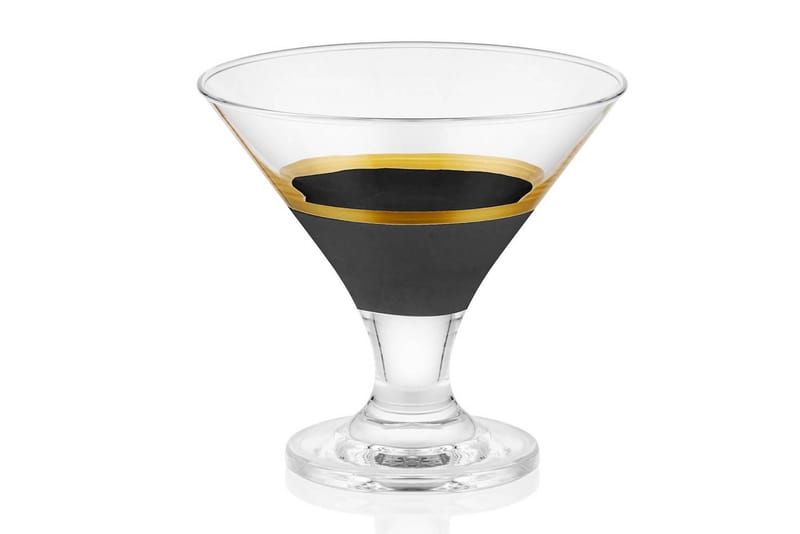 Glass Sett 6-pk - Svart/Gull - Husholdning - Servering & borddekking - Glass - Cocktailglass
