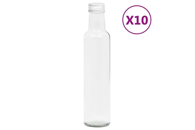 Små glassflasker 260 ml med skrulokk 10 stk - Gjennomsiktig - Husholdning - Servering & borddekking - Karaffler og mugger - Vannkaraffel