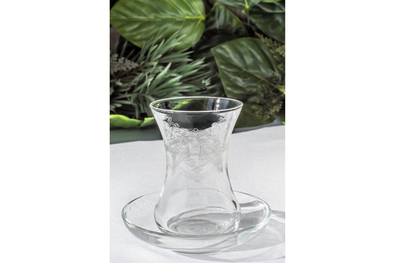 Noble Life Teservise Glass 12 Deler Glass - Hvit - Husholdning - Servering & borddekking - Mugger & kopper - Tekopp & tekrus