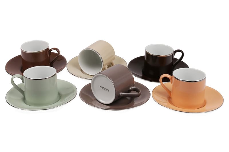 Adine Kaffeservise 12 Deler Porselen - Hvit/Flerfarget - Husholdning - Servering & borddekking - Porselen