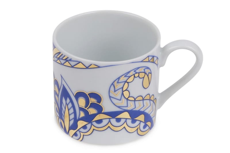 Adine Kaffeservise 12 Deler Porselen - Hvit/Gull/Blå - Husholdning - Servering & borddekking - Porselen