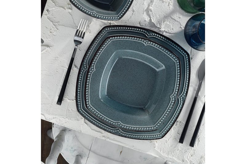 Kütahya Tallerkensett 24 Deler - Porselen/Blå - Husholdning - Servering & borddekking - Porselen