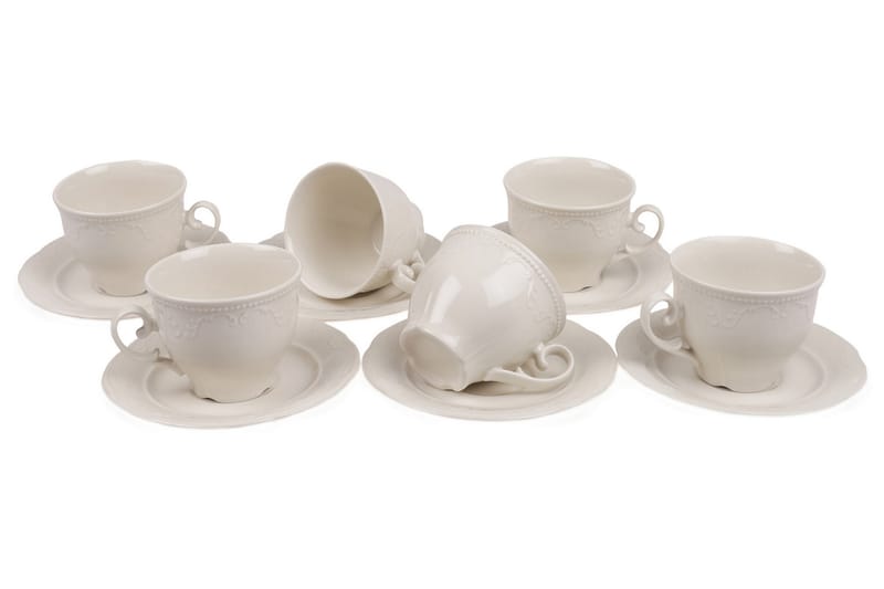 Kütahya Teservise 12 Deler Porselen - Hvit - Husholdning - Servering & borddekking - Porselen