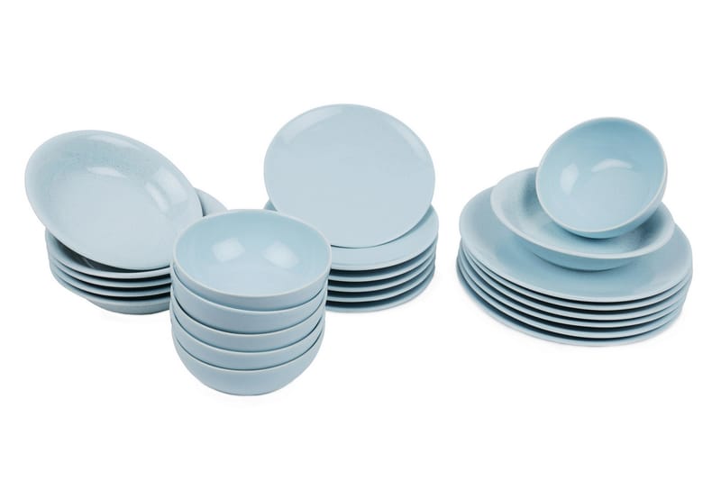 Kütahya Middagsservice 24 Deler Porselen - Turkis - Husholdning - Servering & borddekking - Porselen - Porselen servise
