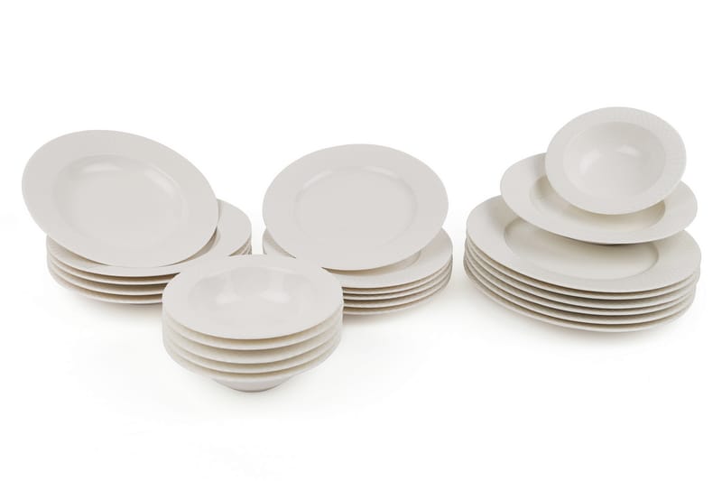 Kütahya Middagsservise 24 Deler Porselen - Hvit - Husholdning - Servering & borddekking - Porselen