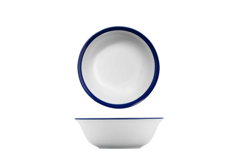 Kütahya Middagsservise 24 Deler Porselen - Hvit/Mørkeblå - Husholdning - Servering & borddekking - Tallerkener