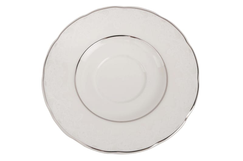Kütahya Teservise 12 Deler Porselen - Hvit/Sølv - Husholdning - Servering & borddekking - Tallerkener