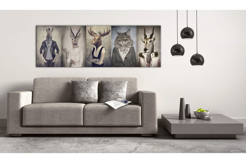 Bilde Animal Masks 135x45 - Artgeist sp. z o. o. - Innredning - Bilder & kunst - Lerretsbilder