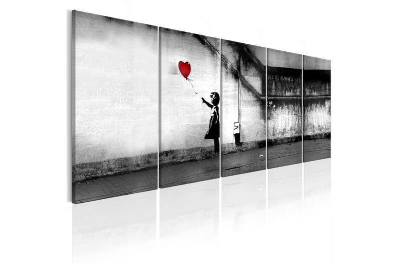 Bilde Banksy Runaway Balloon 200x80 - Artgeist sp. z o. o. - Innredning - Bilder & kunst - Lerretsbilder