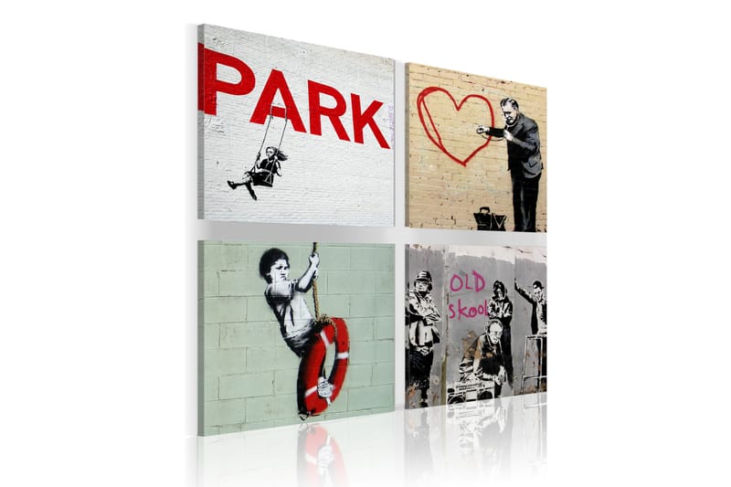 Bilde Banksy Urban Inspiration 80x80 - Artgeist sp. z o. o. - Innredning - Bilder & kunst - Lerretsbilder