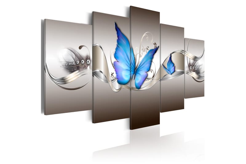 Bilde Blue Butterflies 200x100 - Artgeist sp. z o. o. - Innredning - Bilder & kunst - Lerretsbilder