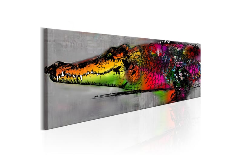 Bilde Colourful Alligator 150x50 - Artgeist sp. z o. o. - Innredning - Bilder & kunst - Lerretsbilder
