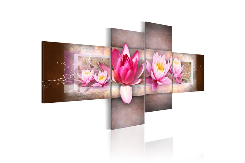 Bilde Delicate Water Lilies 200x90 - Artgeist sp. z o. o. - Innredning - Bilder & kunst - Lerretsbilder