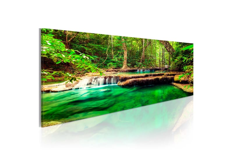 Bilde Emerald Waterfall 150x50 - Artgeist sp. z o. o. - Innredning - Bilder & kunst - Lerretsbilder