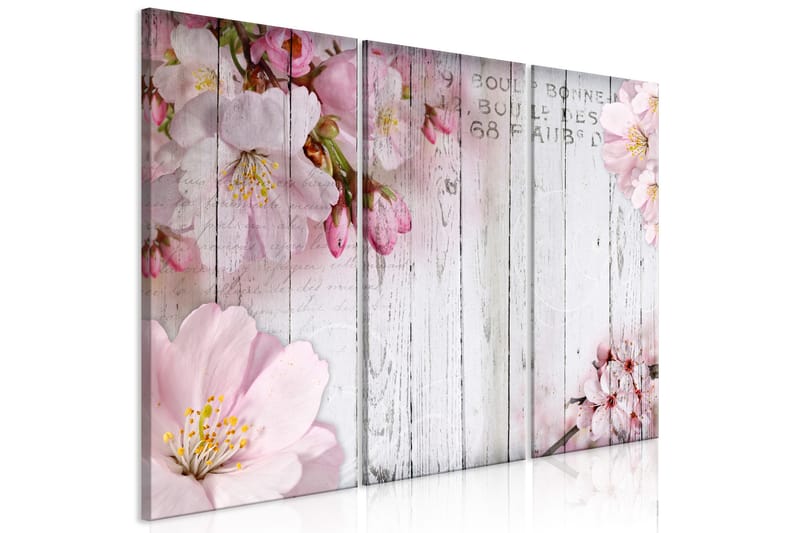 Bilde Flowers On Boards 3 Parts 90x60 - Artgeist sp. z o. o. - Innredning - Bilder & kunst - Lerretsbilder