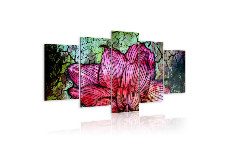 Bilde Flowery Stained Glass 100x50 - Artgeist sp. z o. o. - Innredning - Bilder & kunst - Lerretsbilder