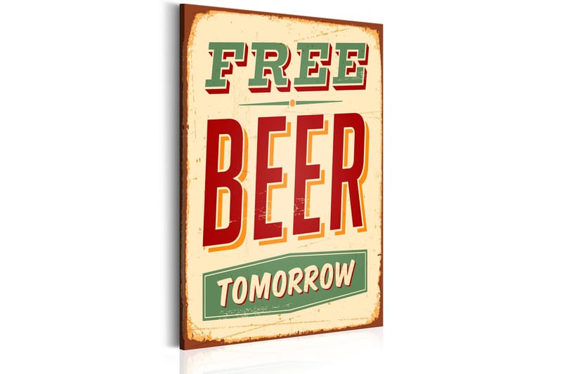 Bilde Free Beer Tomorrow 40x60 - Artgeist sp. z o. o. - Innredning - Bilder & kunst - Lerretsbilder