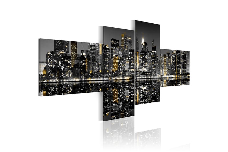 Bilde Golden Flash Of Skyscrapers 100x45 - Artgeist sp. z o. o. - Innredning - Bilder & kunst - Lerretsbilder