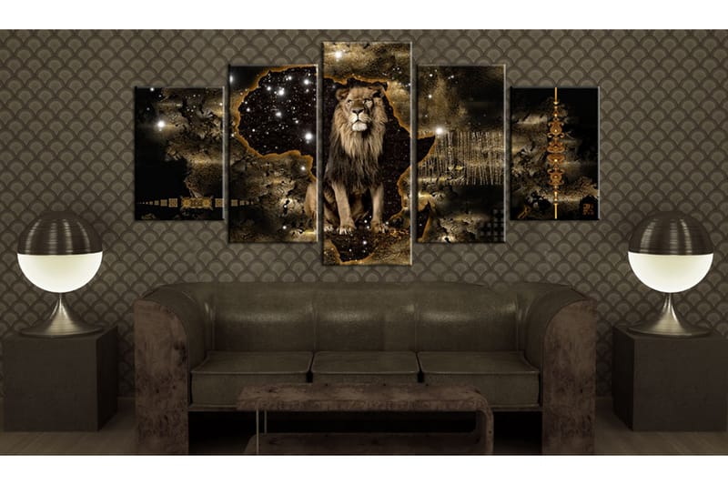 Bilde Golden Lion 200x100 - Artgeist sp. z o. o. - Innredning - Bilder & kunst - Lerretsbilder