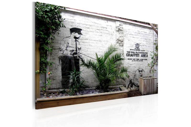 Bilde Graffiti Area Banksy 60x40 - Artgeist sp. z o. o. - Innredning - Bilder & kunst - Lerretsbilder