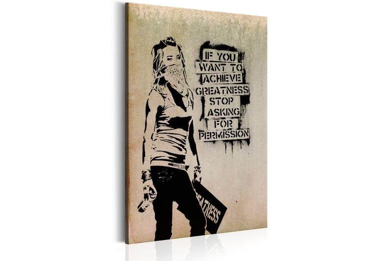 Bilde Graffiti Slogan By Banksy 60x90 - Artgeist sp. z o. o. - Innredning - Bilder & kunst - Lerretsbilder
