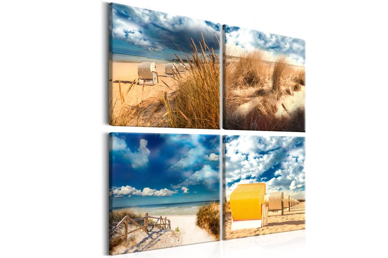 Bilde Holiday At The Seaside 80x80 - Artgeist sp. z o. o. - Innredning - Bilder & kunst - Lerretsbilder