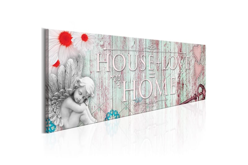 Bilde Home House + Love 150x50 - Artgeist sp. z o. o. - Innredning - Bilder & kunst - Lerretsbilder