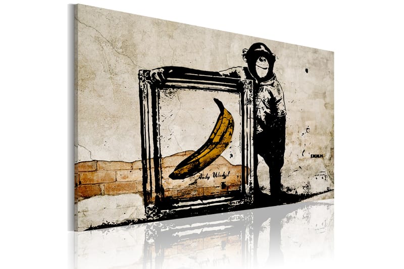 Bilde Inspired By Banksy Sepia 60x40 - Artgeist sp. z o. o. - Innredning - Bilder & kunst - Lerretsbilder