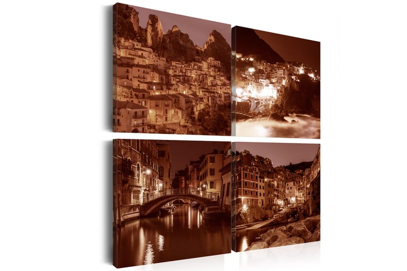 Bilde Italian Towns Sepia 80x80 - Artgeist sp. z o. o. - Innredning - Bilder & kunst - Lerretsbilder
