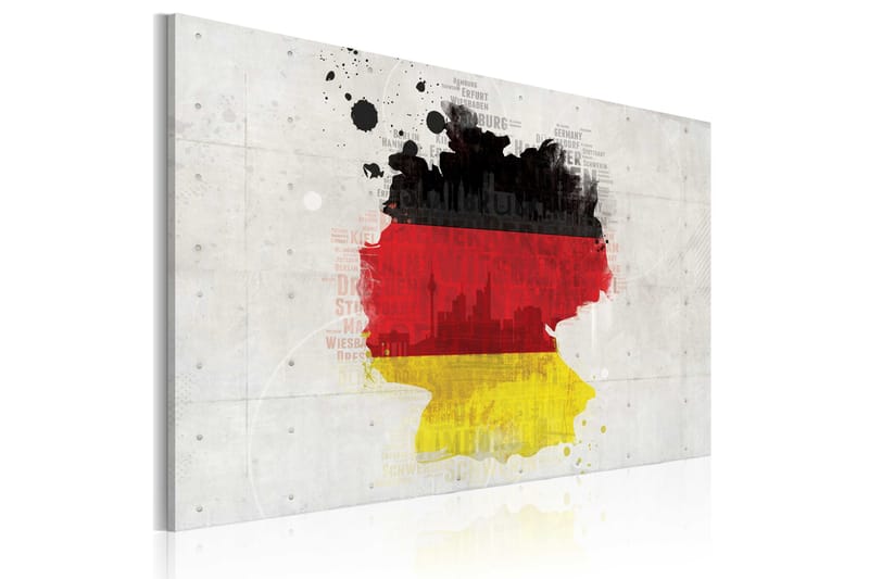 Bilde Kart Over Tyskland 90x60 - Artgeist sp. z o. o. - Innredning - Bilder & kunst - Lerretsbilder