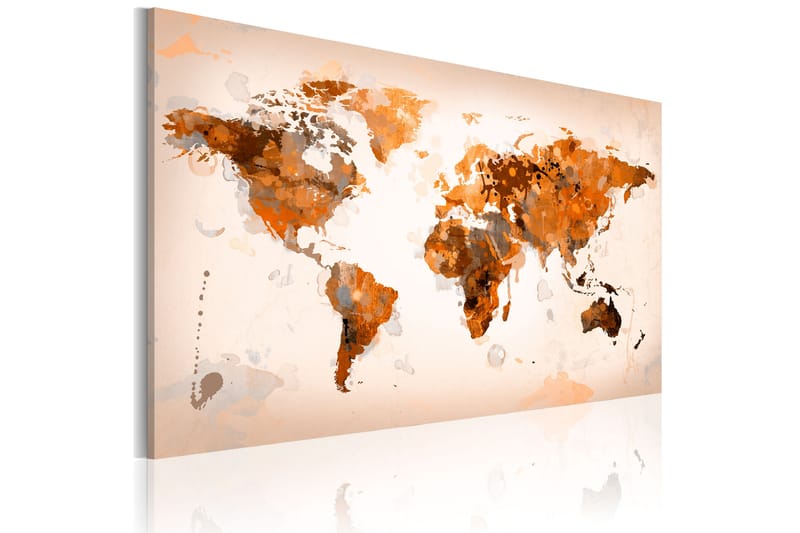 Bilde Map Of The World Desert Storm 90x60 - Artgeist sp. z o. o. - Innredning - Bilder & kunst - Lerretsbilder