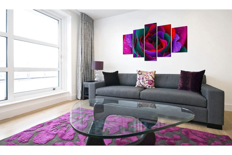 Bilde Multicoloured Rose 100x50 - Artgeist sp. z o. o. - Innredning - Bilder & kunst - Lerretsbilder