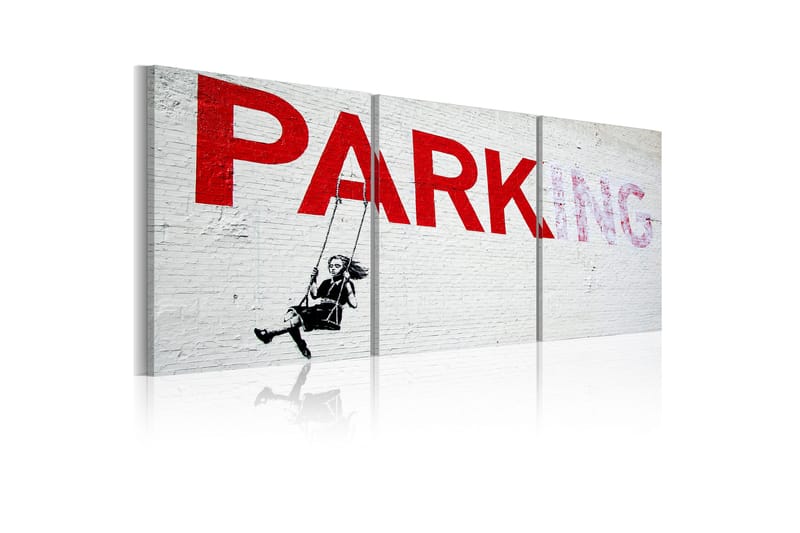 Bilde Pike På En Huske Banksy 120x60 - Artgeist sp. z o. o. - Innredning - Bilder & kunst - Lerretsbilder