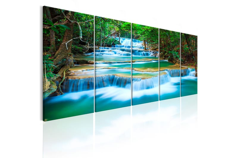 Bilde Sapphire Waterfalls 225x90 - Artgeist sp. z o. o. - Innredning - Bilder & kunst - Lerretsbilder