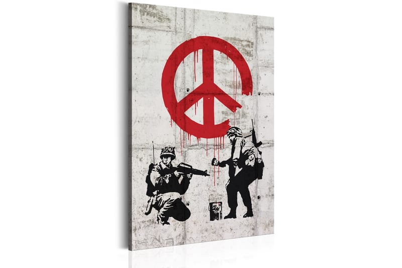 Bilde Soldiers Painting Peace By Banksy 60x90 - Artgeist sp. z o. o. - Innredning - Bilder & kunst