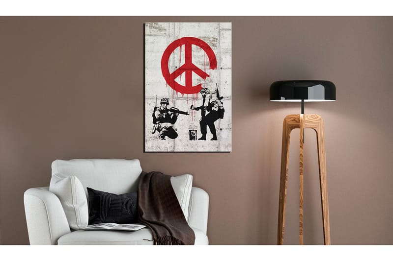 Bilde Soldiers Painting Peace By Banksy 60x90 - Artgeist sp. z o. o. - Innredning - Bilder & kunst - Lerretsbilder