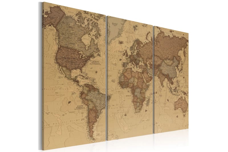 Bilde Stylish World Map 120x80 - Artgeist sp. z o. o. - Innredning - Bilder & kunst - Lerretsbilder