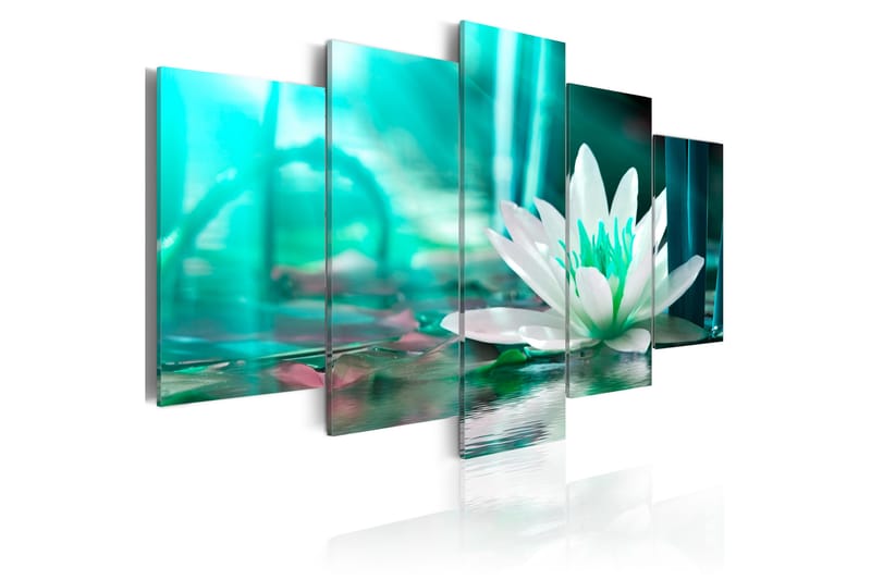 Bilde Turquoise Lotus 200x100 - Artgeist sp. z o. o. - Innredning - Bilder & kunst - Lerretsbilder