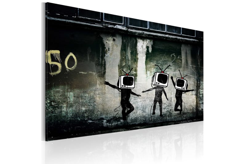 Bilde Tv Heads Dance Banksy 60x40 - Artgeist sp. z o. o. - Innredning - Bilder & kunst