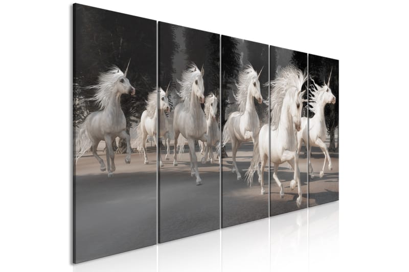 Bilde Unicorns Run 5 Parts Narrow 225x90 - Artgeist sp. z o. o. - Innredning - Bilder & kunst - Lerretsbilder