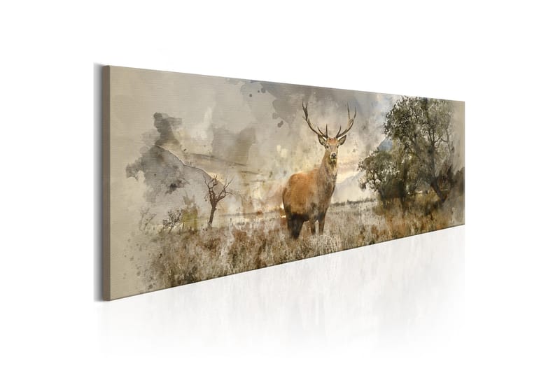 Bilde Watercolour Deer 135x45 - Artgeist sp. z o. o. - Innredning - Bilder & kunst - Lerretsbilder