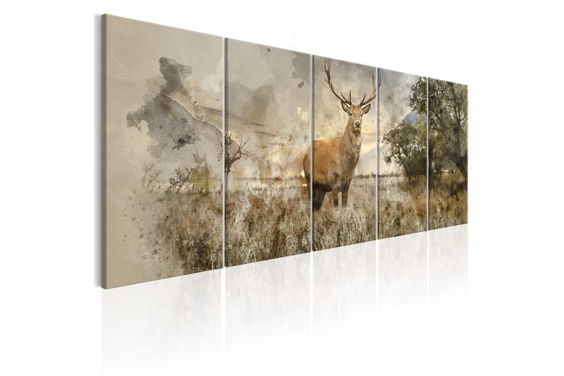 Bilde Watercolour Deer 200x80 - Artgeist sp. z o. o. - Innredning - Bilder & kunst - Lerretsbilder