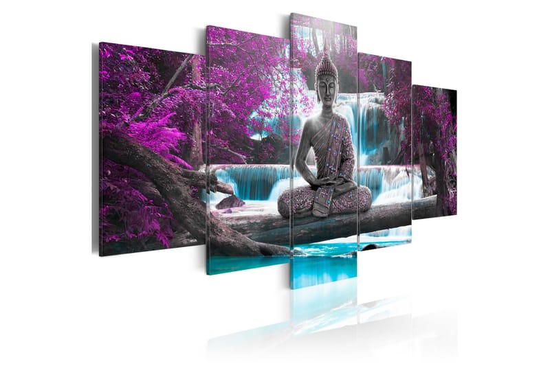 Bilde Waterfall And Buddha 100x50 - Artgeist sp. z o. o. - Innredning - Bilder & kunst - Lerretsbilder