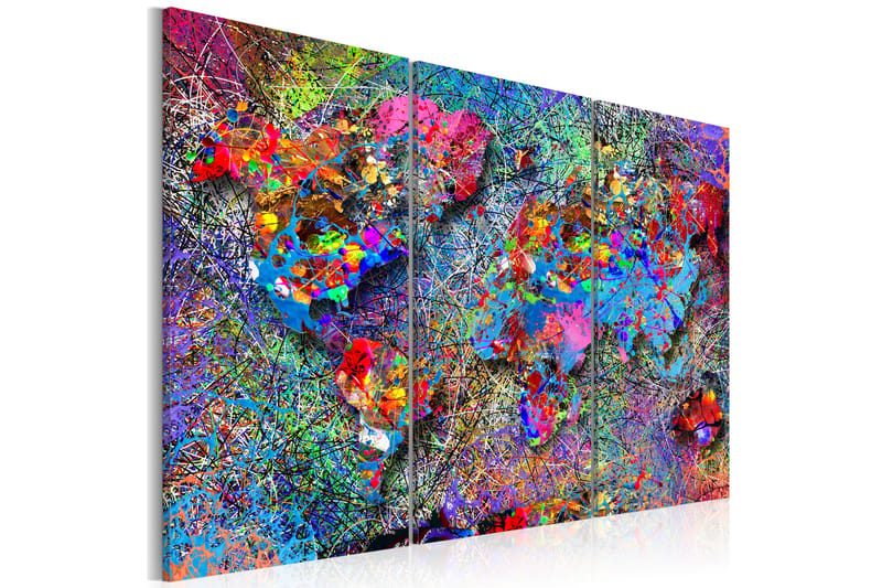 Bilde World Map Colourful Whirl 120x80 - Artgeist sp. z o. o. - Innredning - Bilder & kunst - Lerretsbilder