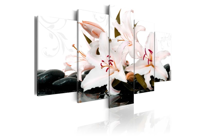 Bilde Zen Stones And Lilies 200x100 - Artgeist sp. z o. o. - Innredning - Bilder & kunst - Lerretsbilder