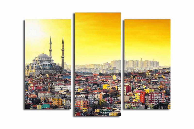 Canvasbilde City Istanbul 3-pk Flerfarget - 22x03 cm - Innredning - Veggdekorasjon - Tapeter - Fototapeter