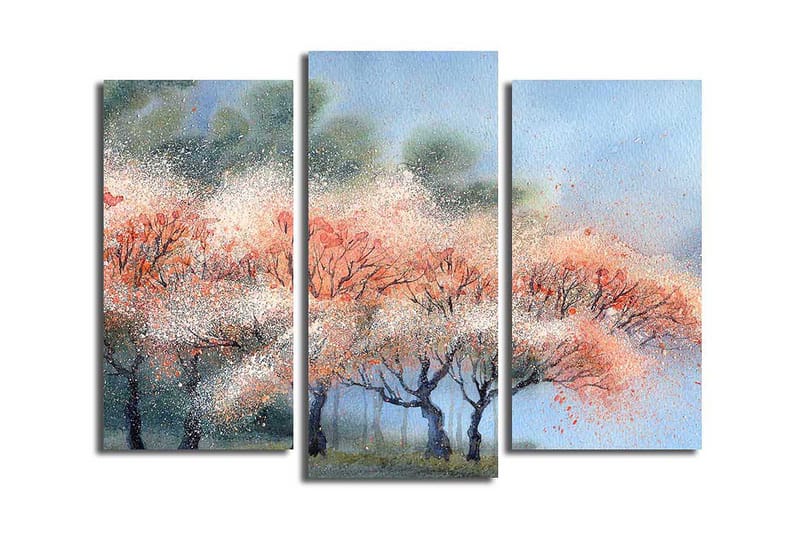 Canvasbilde Scenic 3-pk flerfarget - 22x03 cm - Innredning - Bilder & kunst - Lerretsbilder